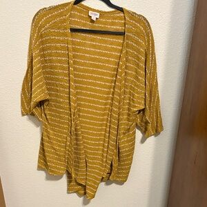 LuLaRoe Mustard Yellow Striped Cardigan